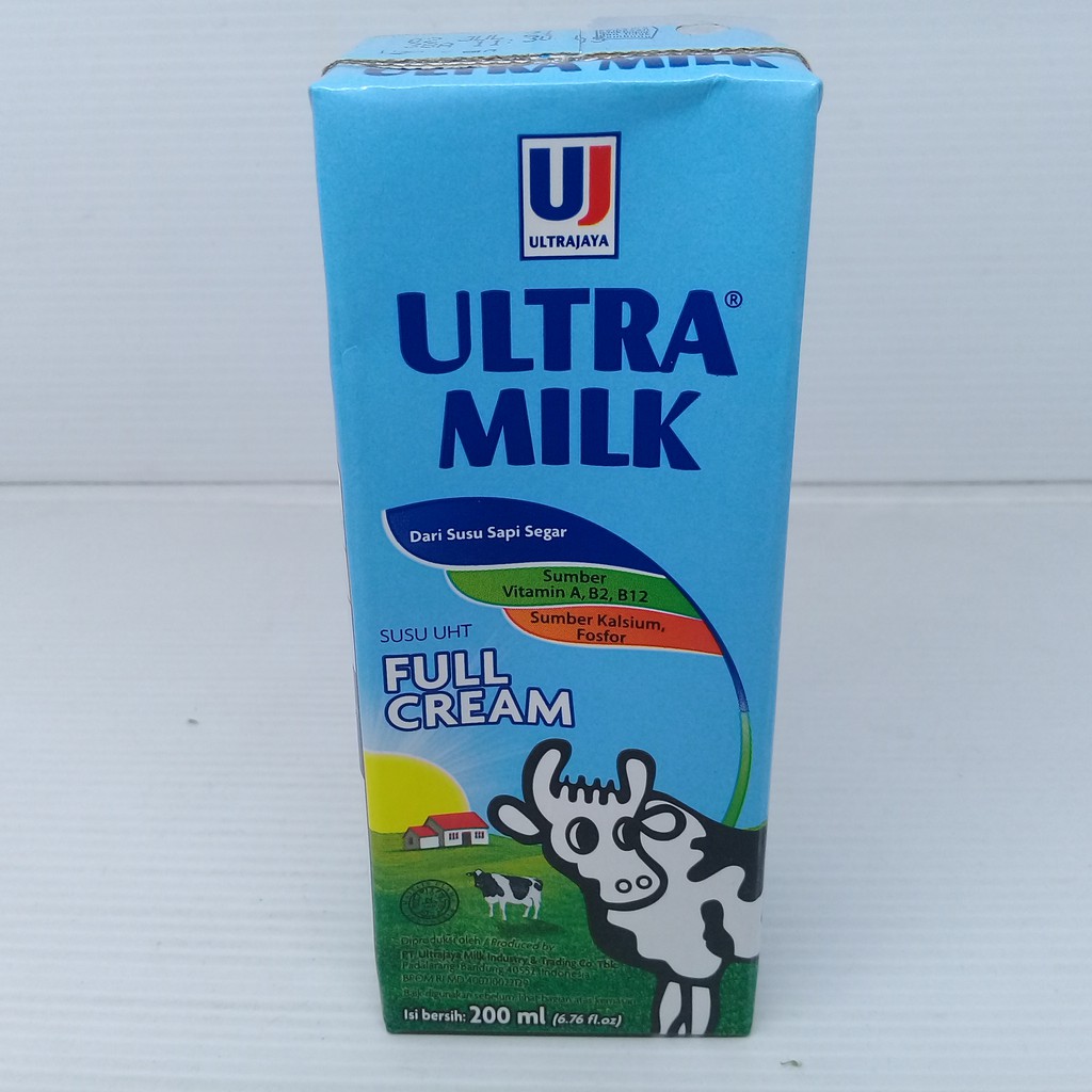 Jual Ultra Milk Susu UHT Full Cream 200 Ml UJ Ultrajaya Shopee Indonesia