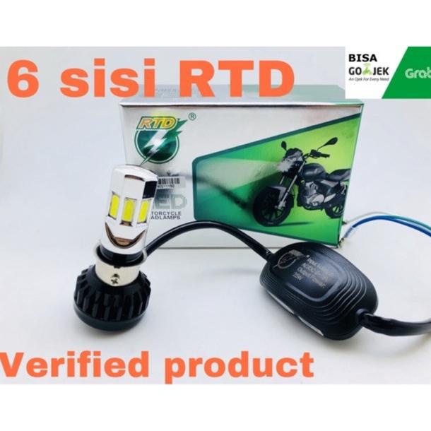 Jual Lampu Led RTD Motor 6 Sisi H6 H4 AC DC 25 Watt RTD 6 Mata Original