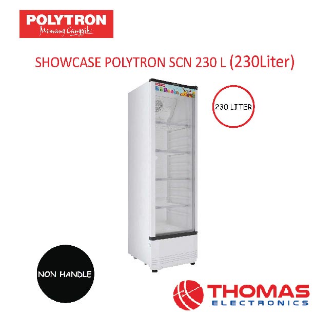 Jual SHOWCASE POLYTRON SCN 230 L KULKAS PENDINGIN 230Liter Non Handle