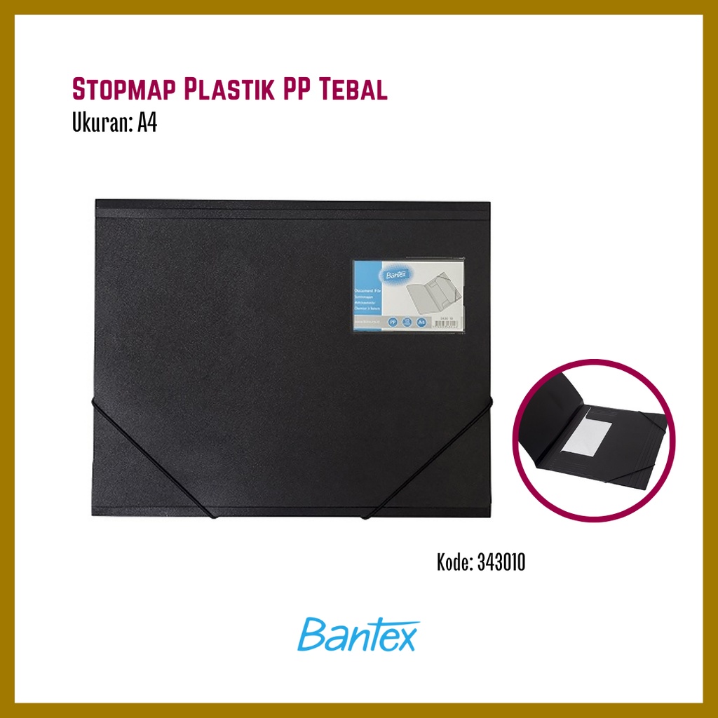 Jual Bantex Stopmap Plastik Pp Tebal Ukuran A Warna Hitam Shopee