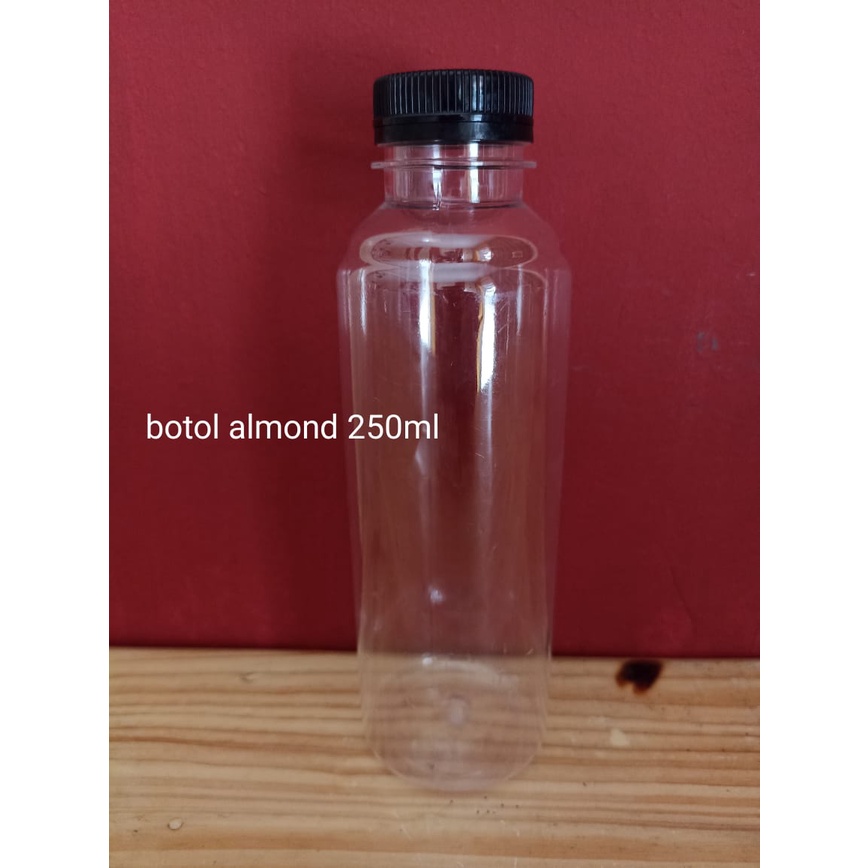 Jual Botol Plastik Almond 250ml Hitam Putih Murah Shopee Indonesia