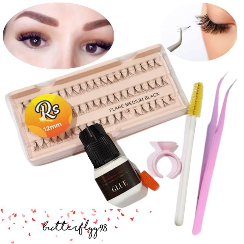 Jual Paket Eyelash Extension Diy 5 In 1 Paket Bulu Mata Tanam Lem