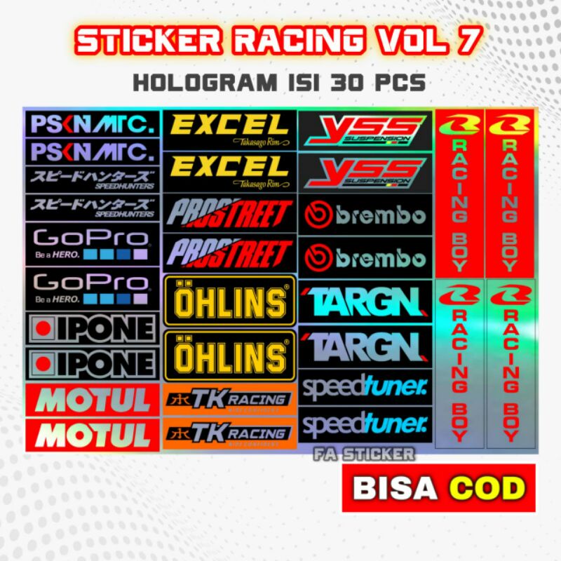 Jual Stiker Racing Pack Sticker Racing Print Stiker Sponsor Stiker Helm