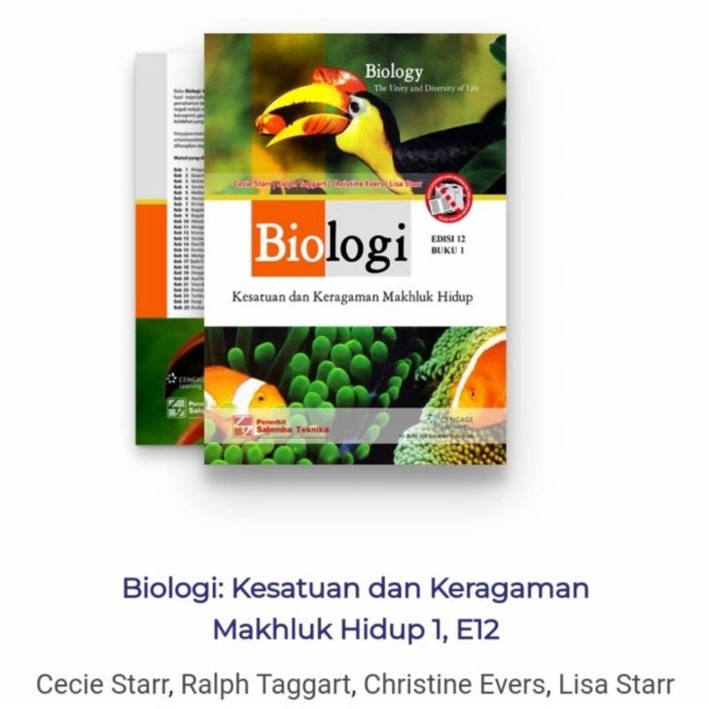 Jual Buku Biologi Kesatuan Dan Keragaman Mahluk Hidup EDISI 12 BUKU 1