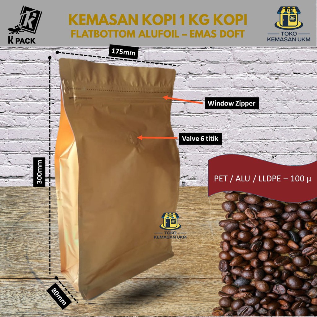 Jual Kemasan Kopi Kg Flat Bottom Alufoil Produk Kpack Shopee Indonesia