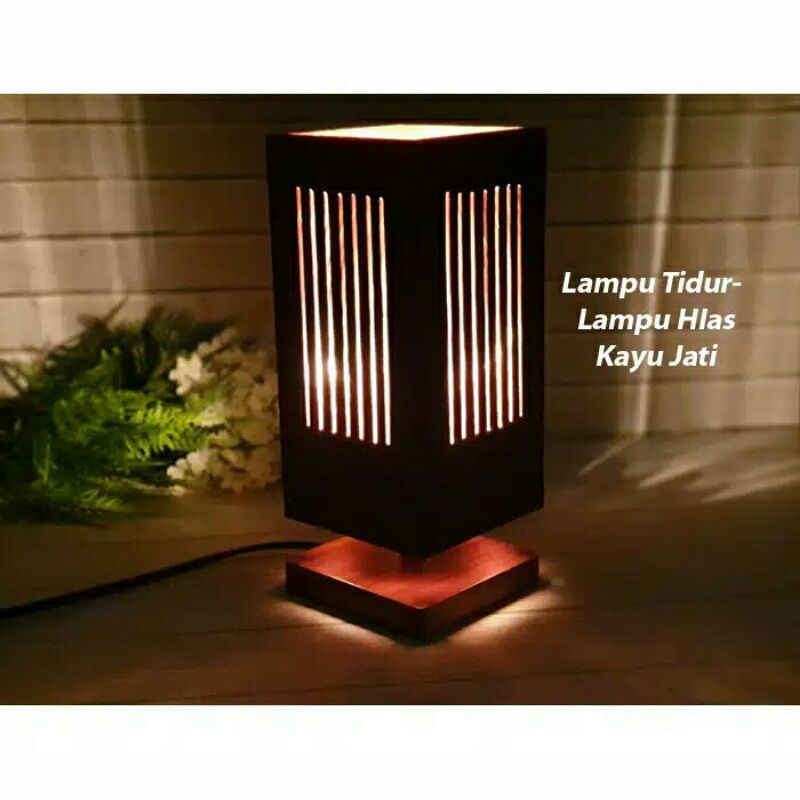 Jual Set Lampu Tidur Minimalis Kayu Jati Shopee Indonesia