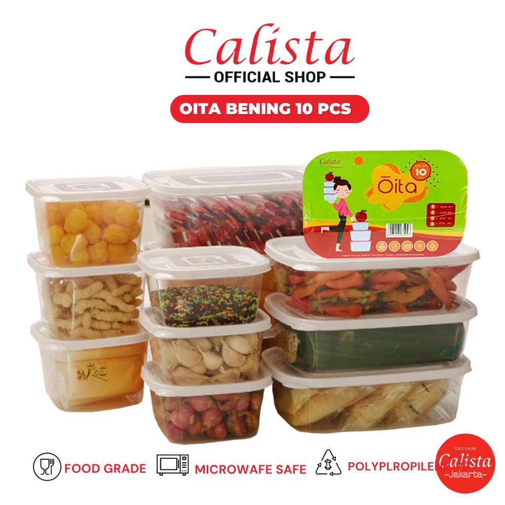 Jual TOPLES SET CALISTA OITA PUTIH 10 PCS KONTAINER KULKAS WADAH