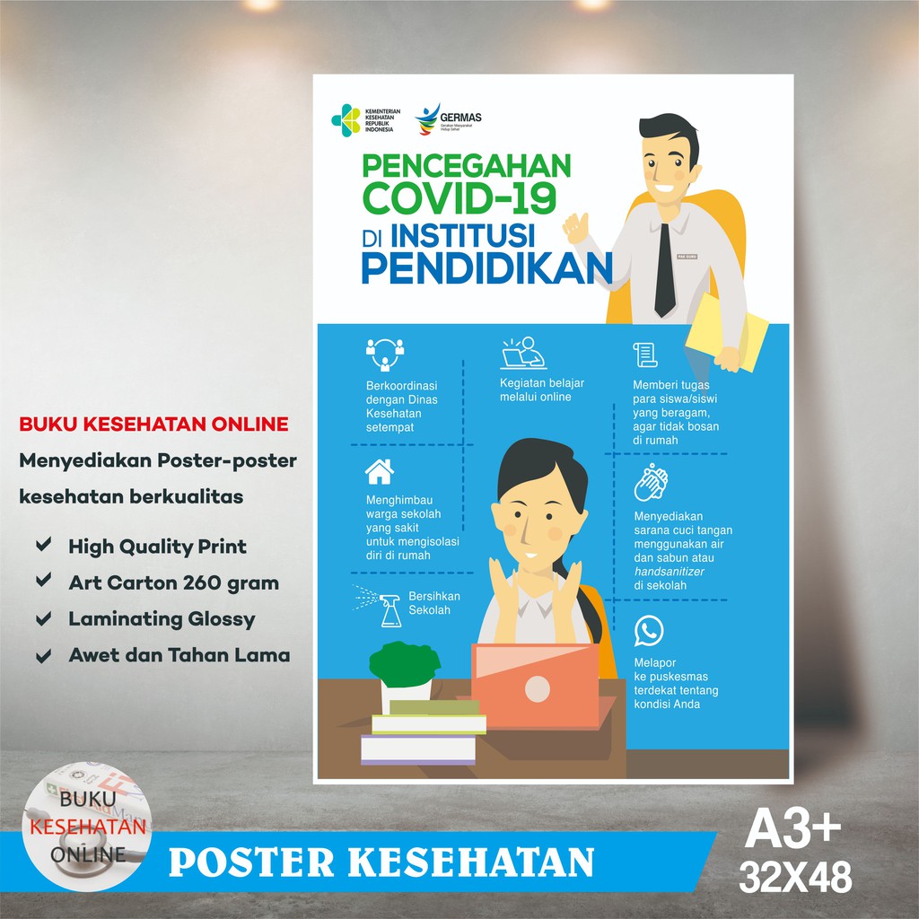 Jual Poster Kesehatan Pencegahan Covid Di Institusi Pendidikan