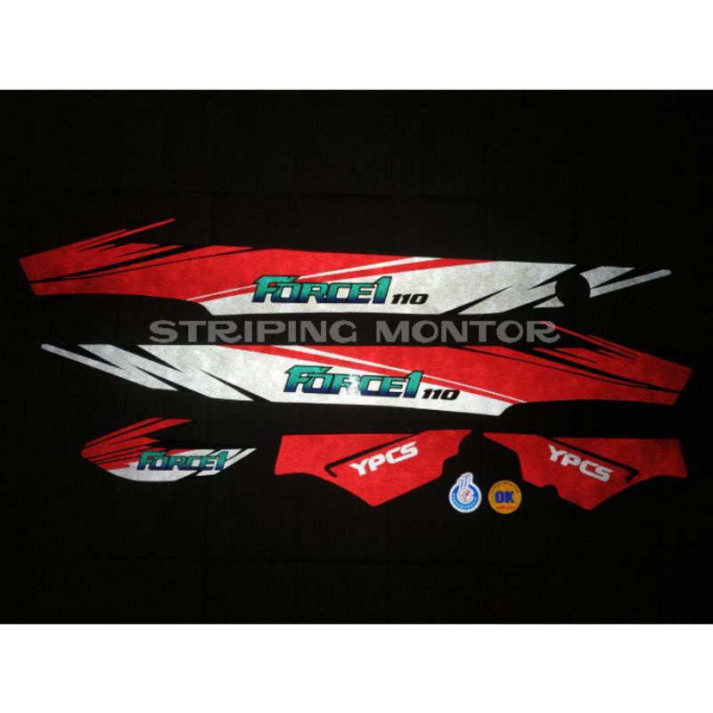 Jual Lis Striping Sticker Standar Yamaha Force Tahun Reflektif