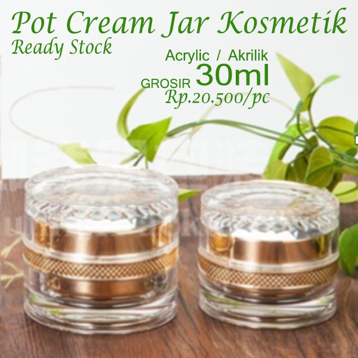 Jual Pot Cream Acrylic 30ml Kemasan Kosmetik Pot Krim Akrilik Gold Emas