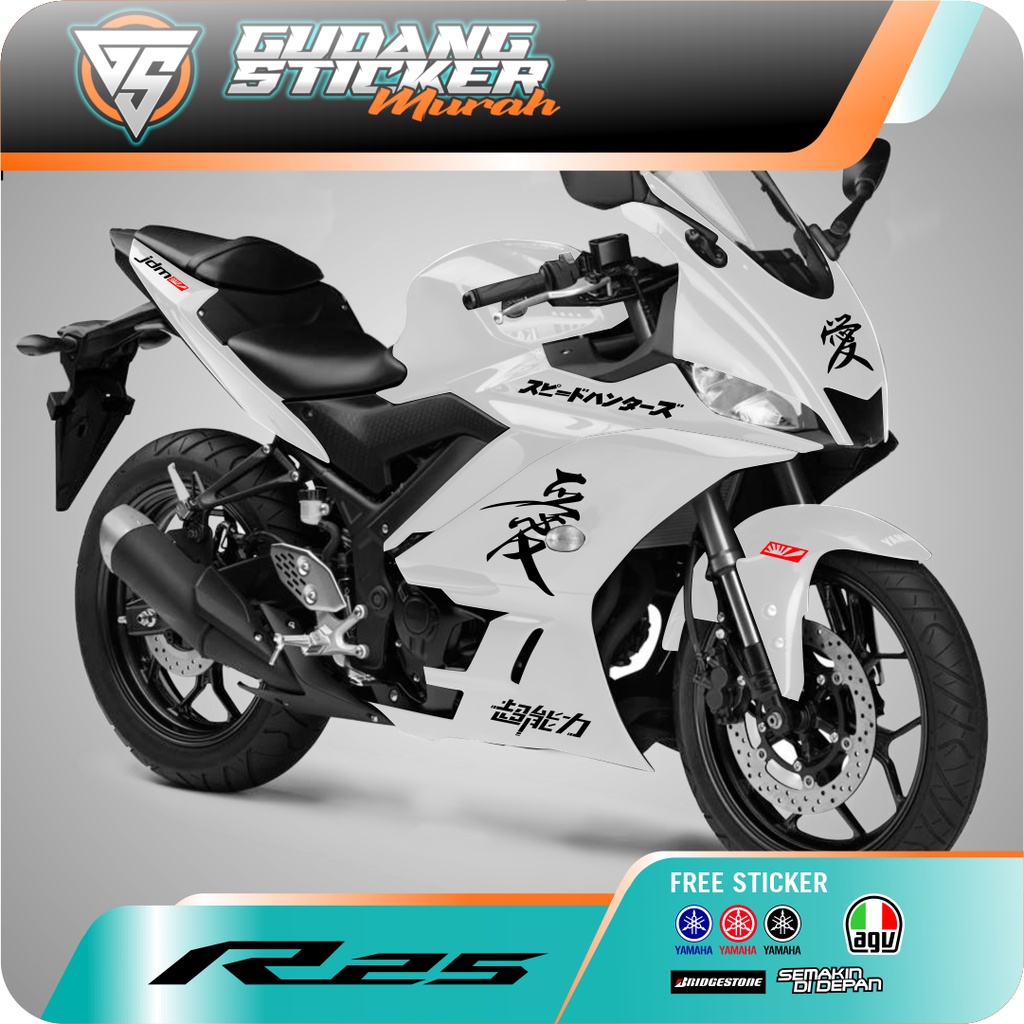 Jual STRIPING CUTTING YAMAHA NEW R25 TULISAN JEPANG EDISI VARIASI JDM