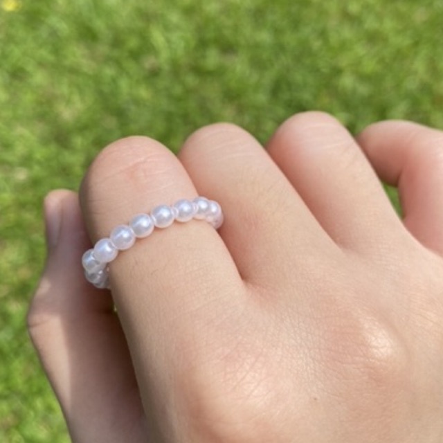 Jual Cincin Manik Manik Gaya Korea Mutiara Bead Ring Aesthetic