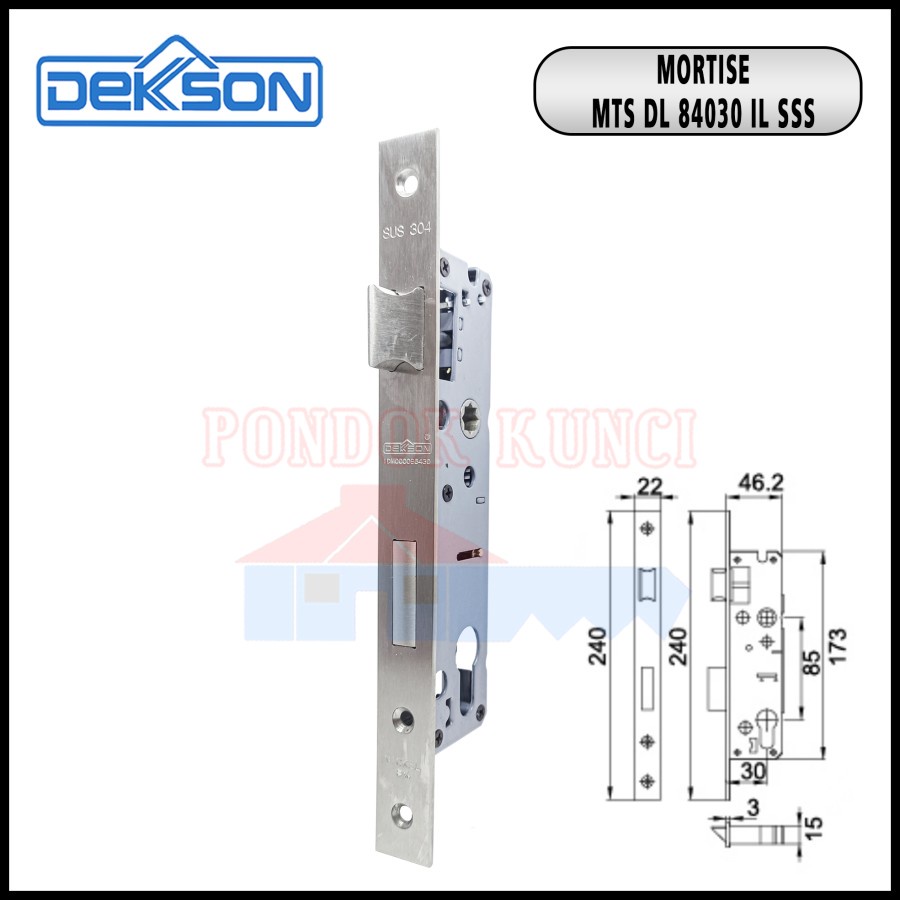 Jual Mortise Lock Dekkson Il Sss Bodi Kunci Pintu Lidah Lockcase