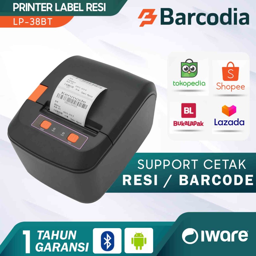 Jual Printer Barcode Label Thermal Label Printer Iware Lp Bt