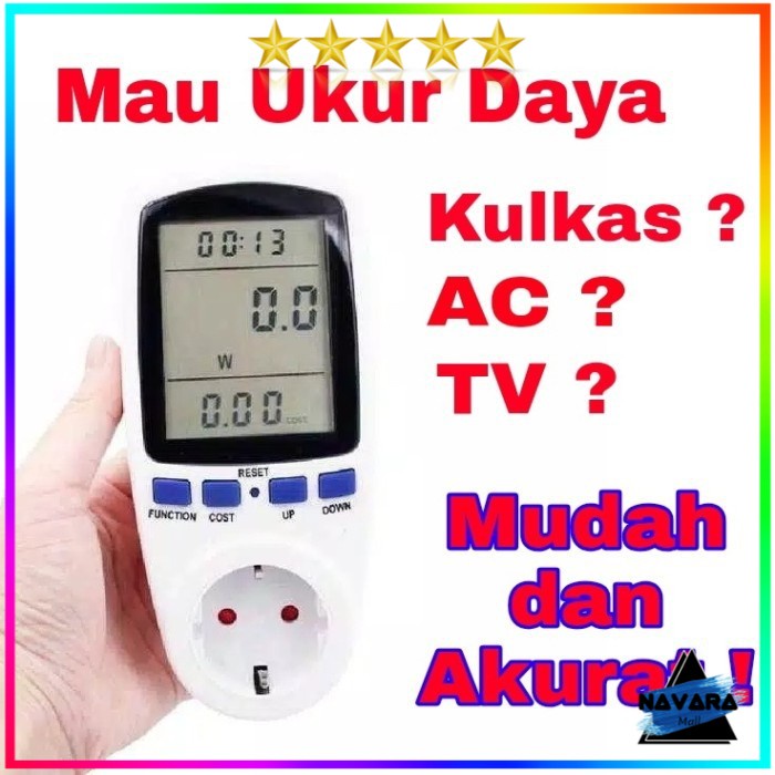 Jual Alat Pengukur Listrik Watt Kwh Voltase Ampere Digital Wattmeter