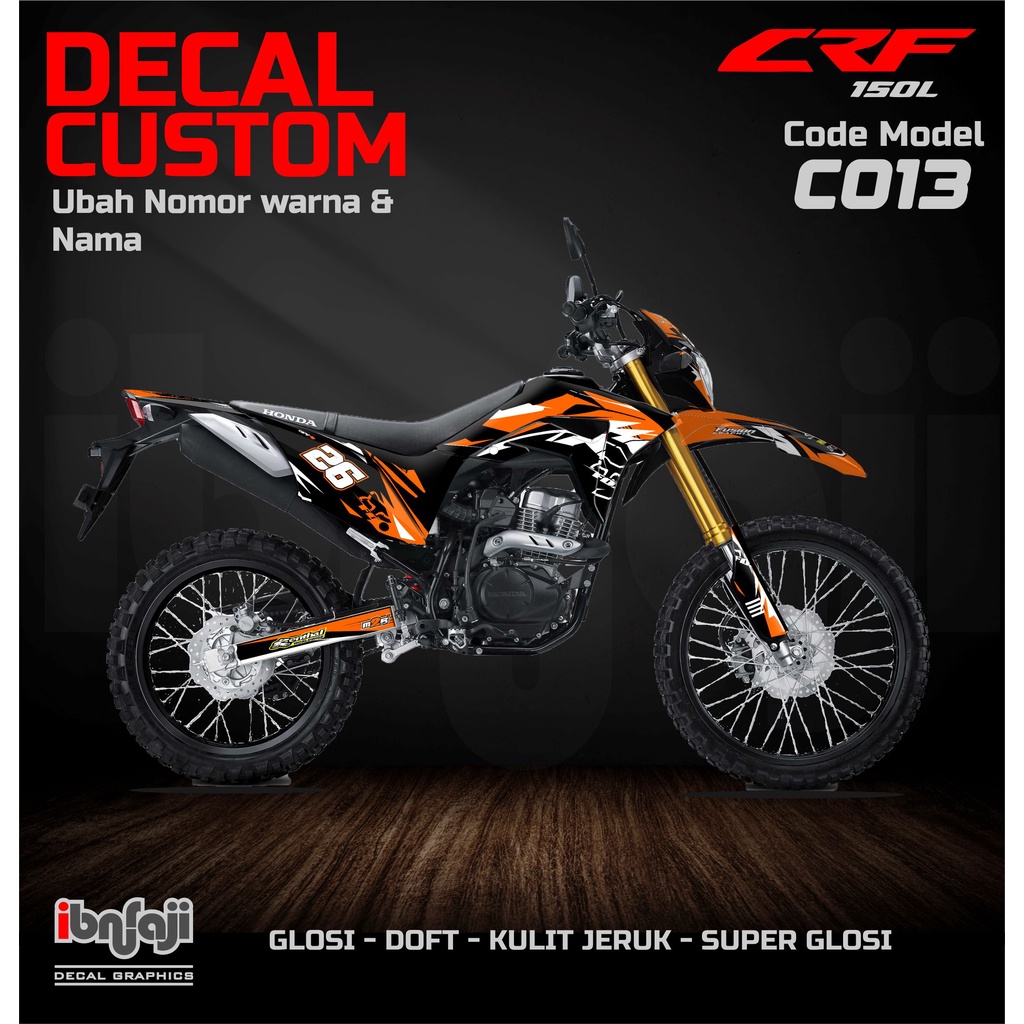 Jual Decal Crf L Full Body Custom Desain Nama Warna Nomor Sponsor