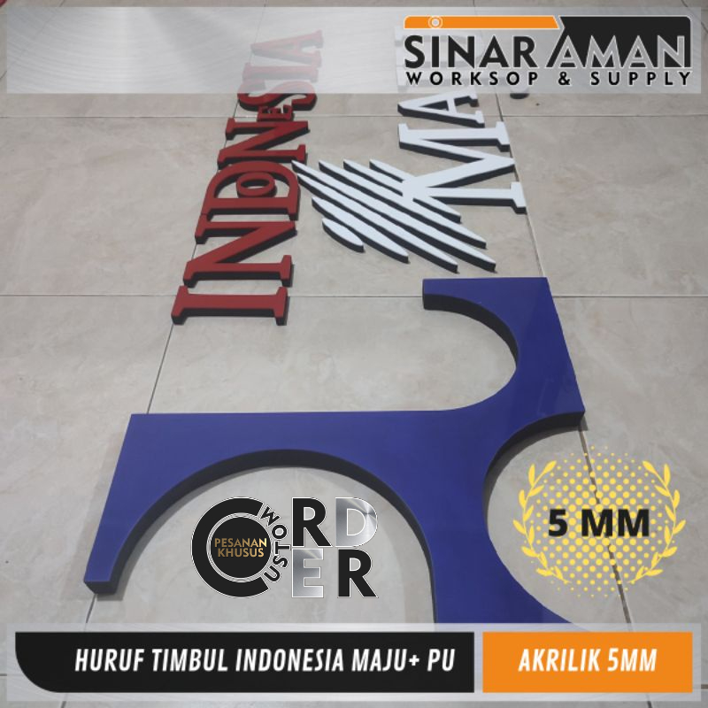 Jual HURUF TIMBUL AKRILIK INDONESIA MAJU Shopee Indonesia