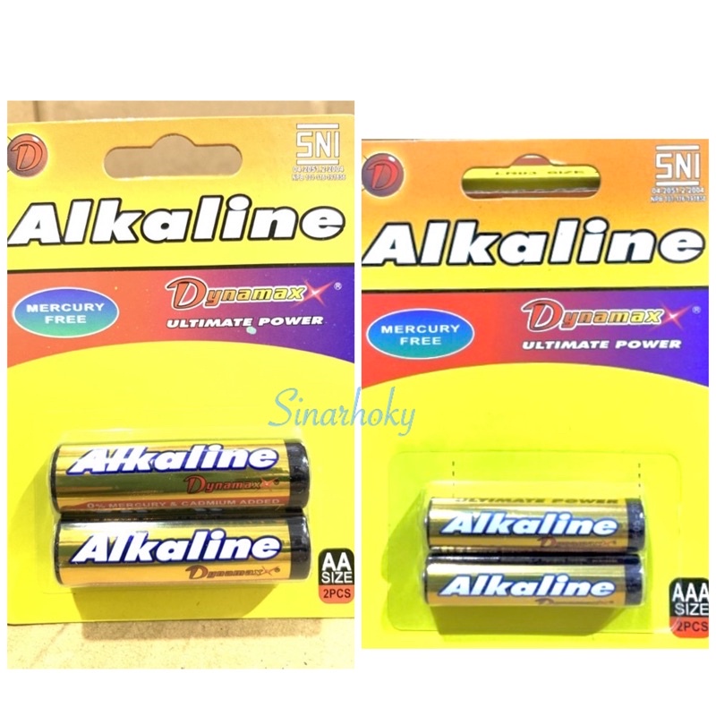 Jual Sepasang Baterai Batrai Alkaline Aa Aaa A A Dynamax Anti Bocor