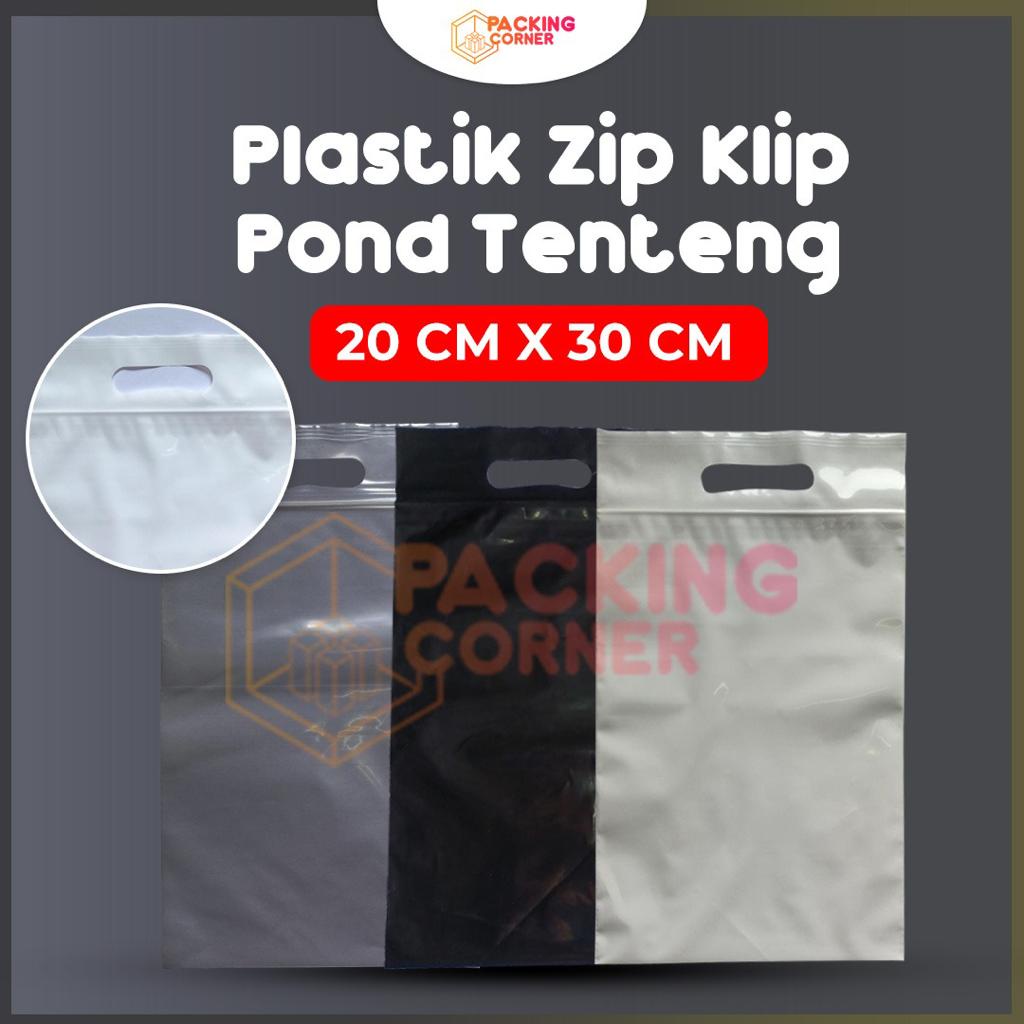 Jual Plastik Klip Plong Pond Zip Ziplock Laundry Hitam Putih Bening