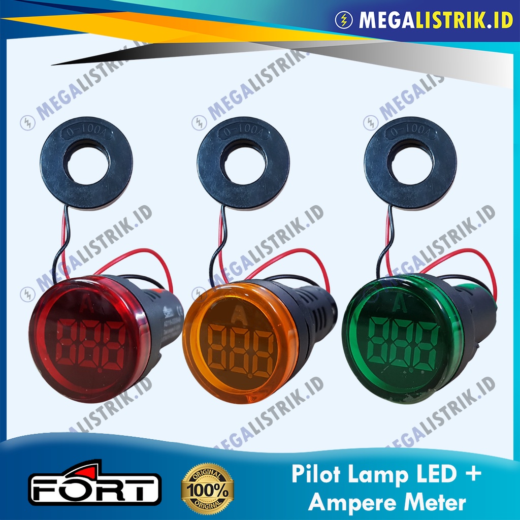 Jual FORT PILOT LAMP AMPERE METER LAMPU KONTROL PANEL LED