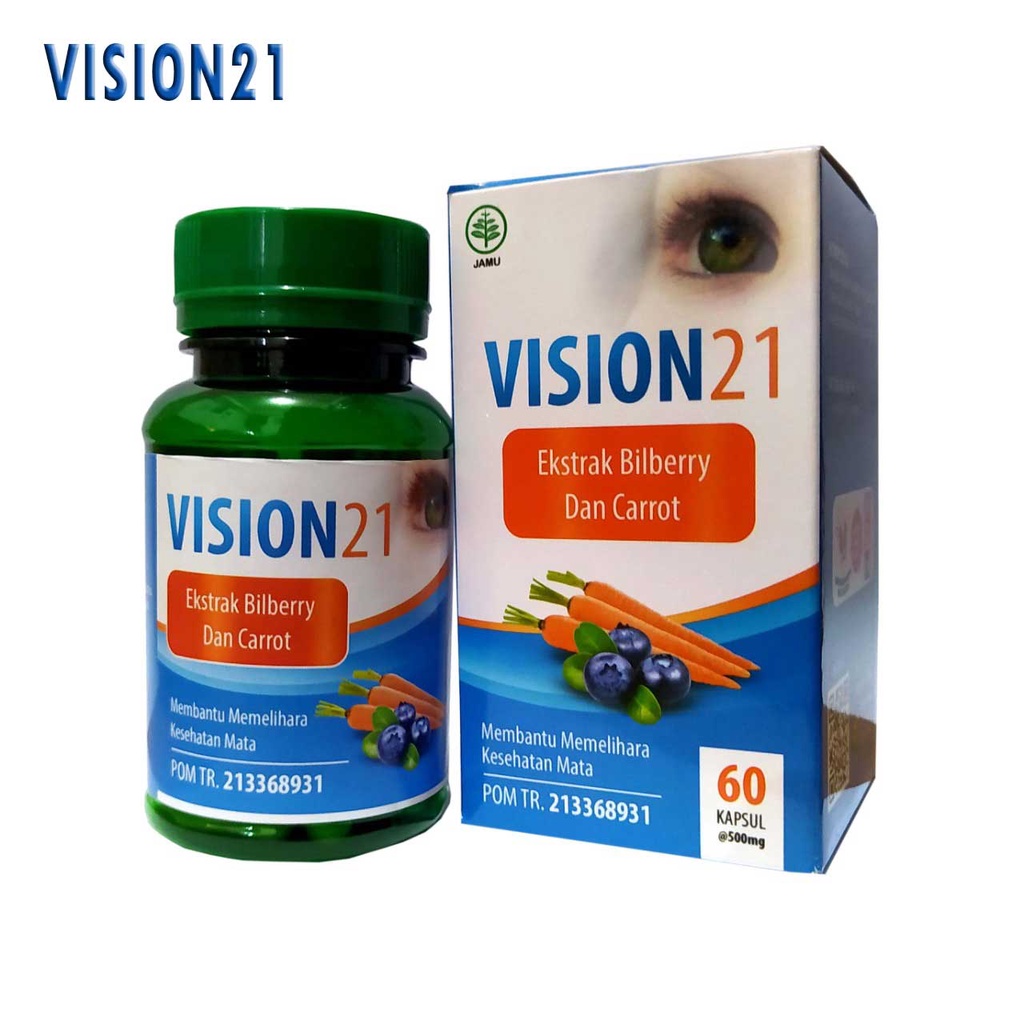 Jual Kapsul Herbal Untuk Mata Vision 21 Ekstrak Bilberry Shopee Indonesia