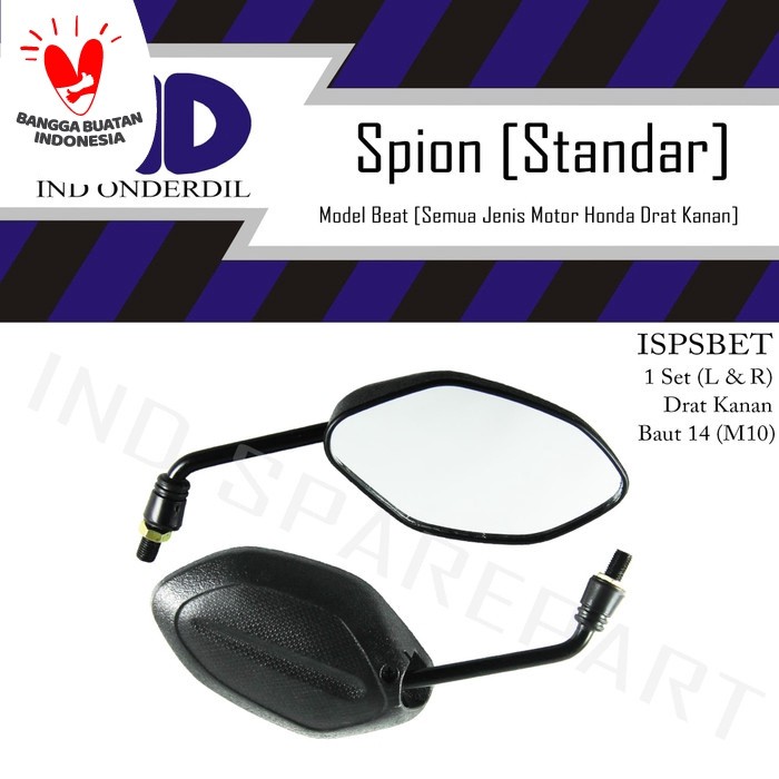 Jual IND Onderdil Spion Kaca Kiri Kanan Standar Standart Set Honda Beat