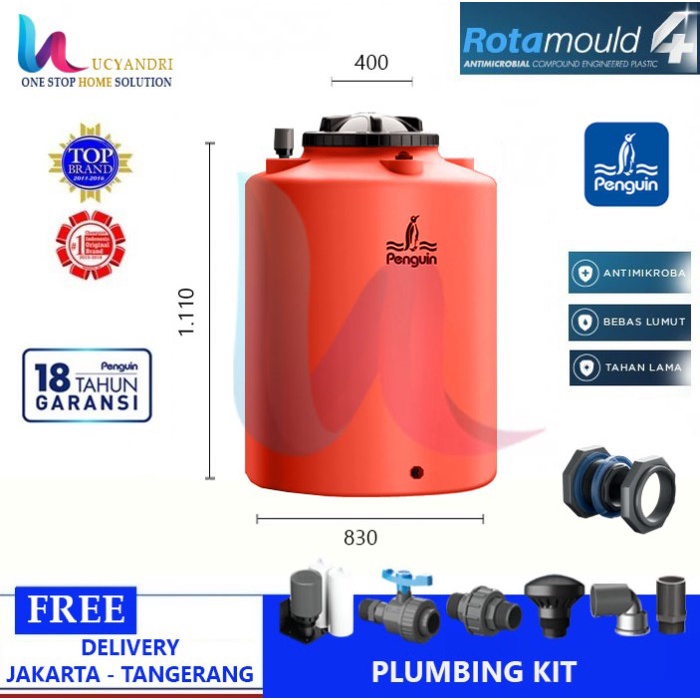 Jual Tangki Air Penguin TB 55 Toren Air 520 L Tandon TB55 Free Plumbing