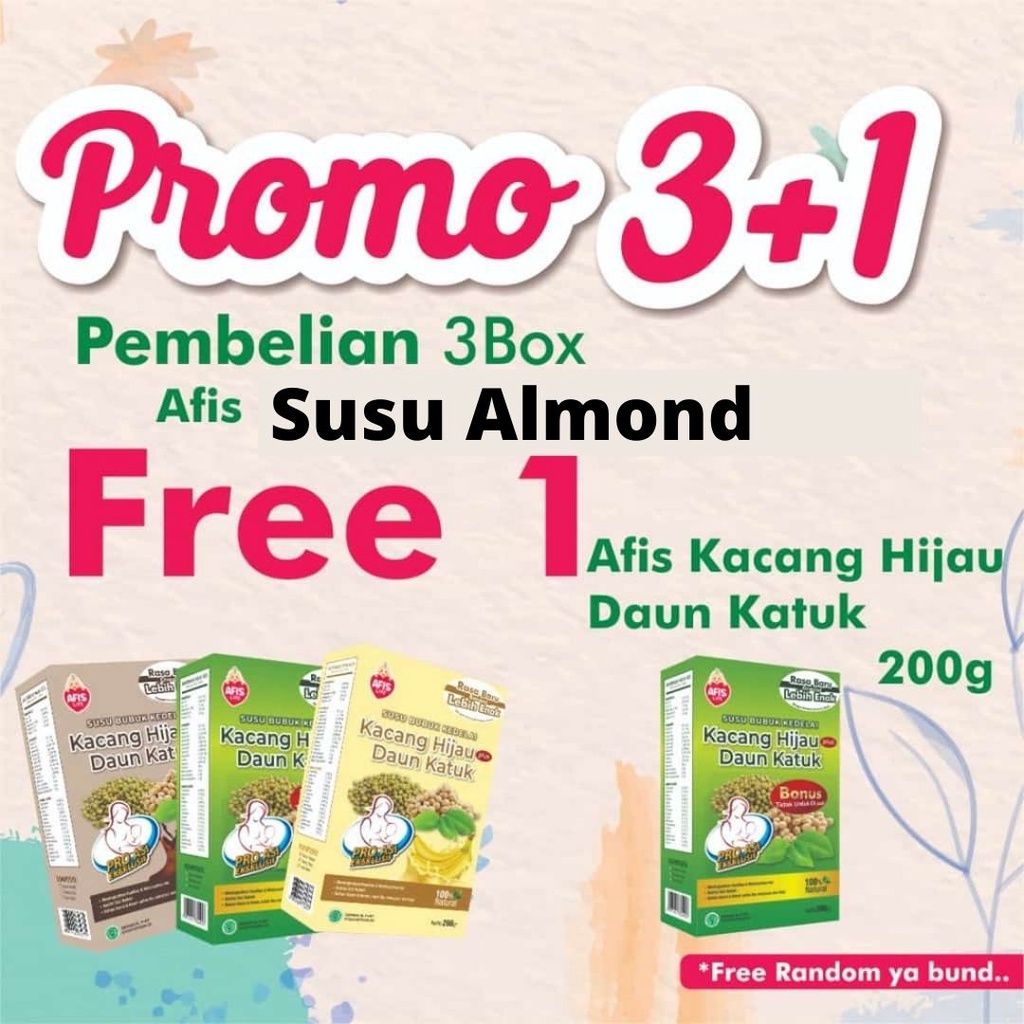 Jual AFIS Almond Milk Susu Almond ASI Booster 200gr BELI 3 FREE