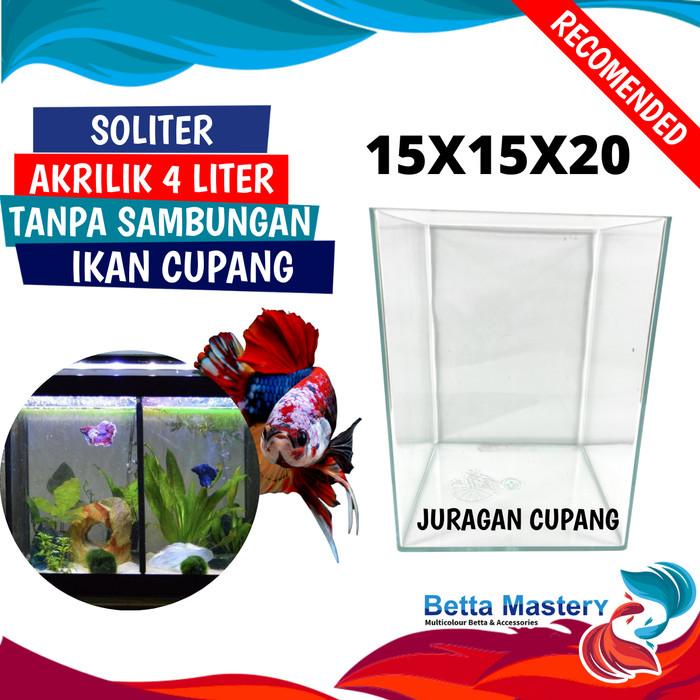 Jual Telfe Soliter Akrilik 4 Liter Tanpa Sambungan Akuarium Mini