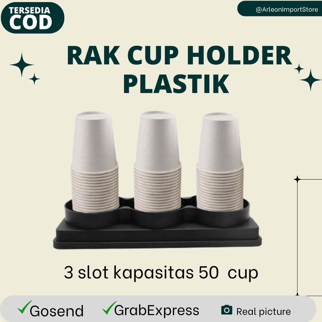 Jual RAK CUP HOLDER PLASTIK RAK UNTUK GELAS PLASTIK KERTAS TEBAL RAK