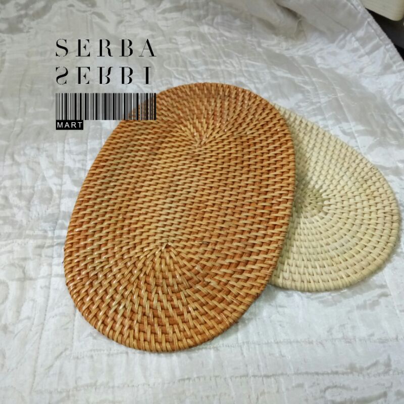 Jual Handmade Rattan Placemat Alas Mangkuk Piring Gelas Anyaman Rotan