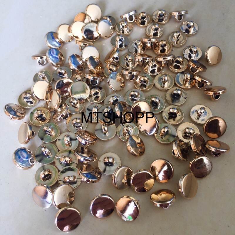 Jual Kancing Baju Jamur Gold Polos Datar 9mm 11mm Isi 100 400 Pcs