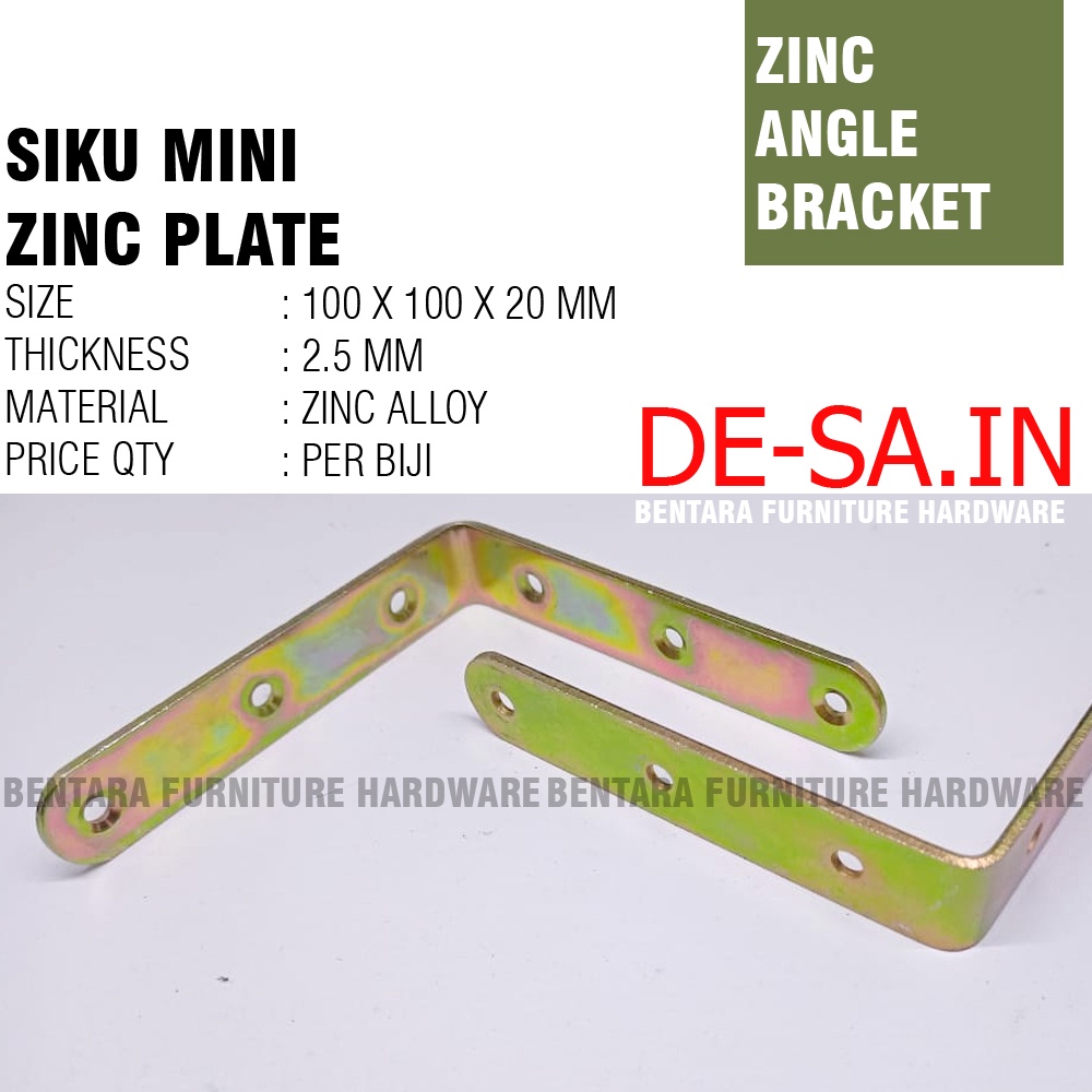 Jual 10 CM SIKU TEBAL Braket Siku Zinc Plate 100 X 100 X 18MM Steel