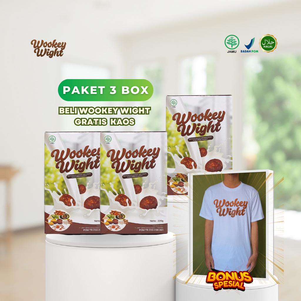 Jual Wookey Weight Susu Penambah Berat Badan 3pcs Free Kaos Wookey