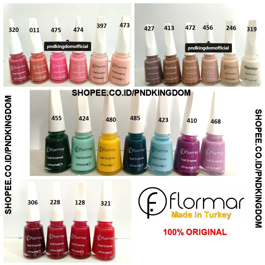 Jual ORIGINAL FLORMAR Nail Enamel NE Series Kutek Halal Original