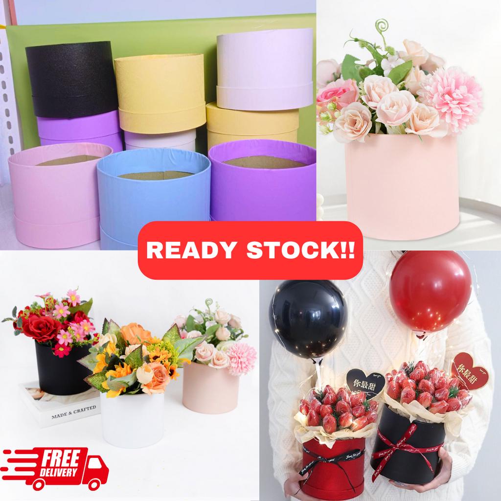 Jual Bloom Box Flower Bulat Round Kotak Bunga Kotak Kado D15 T12