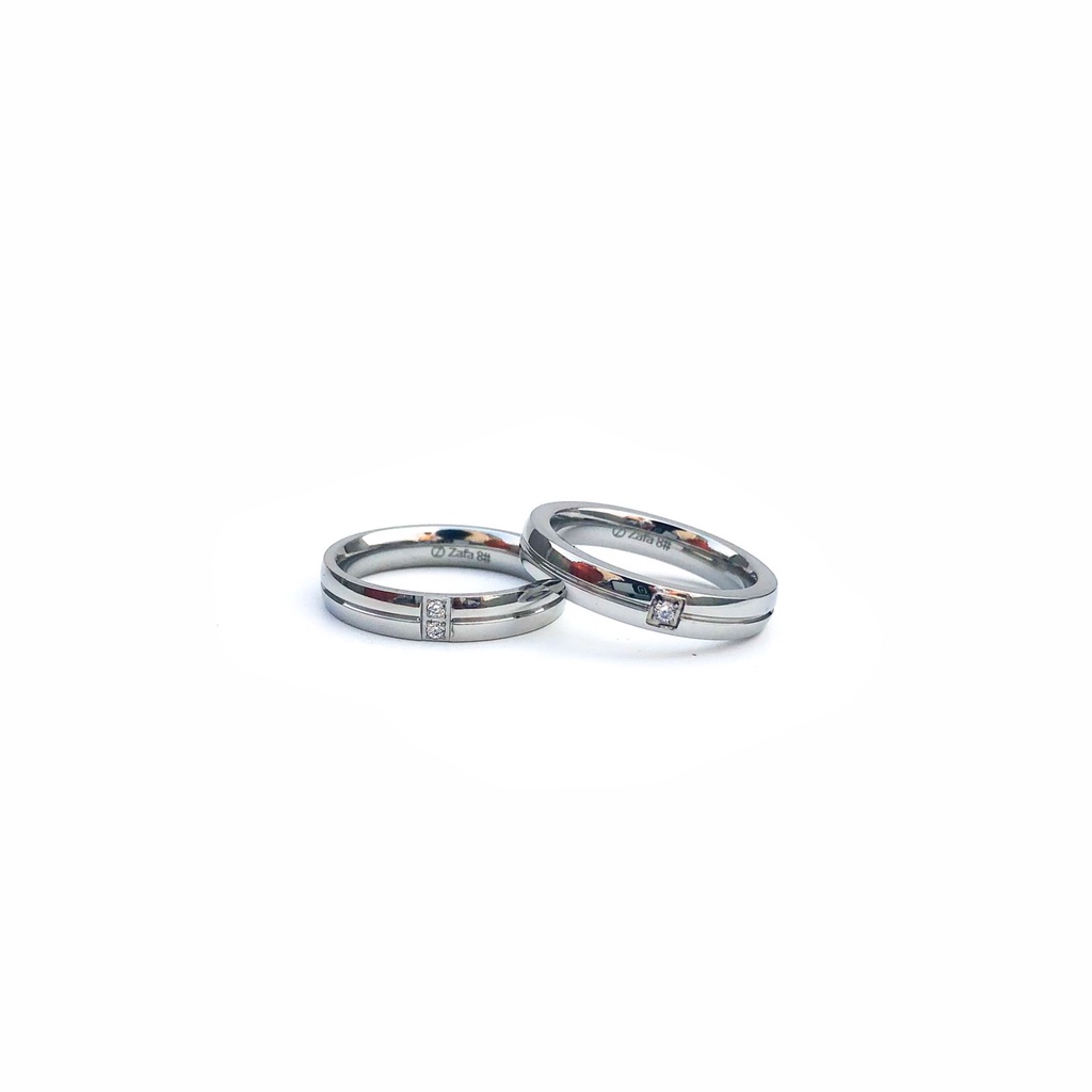 Jual Zafa Cincin Stainless Steel Couple Pria Wanita Anti Karat Boo