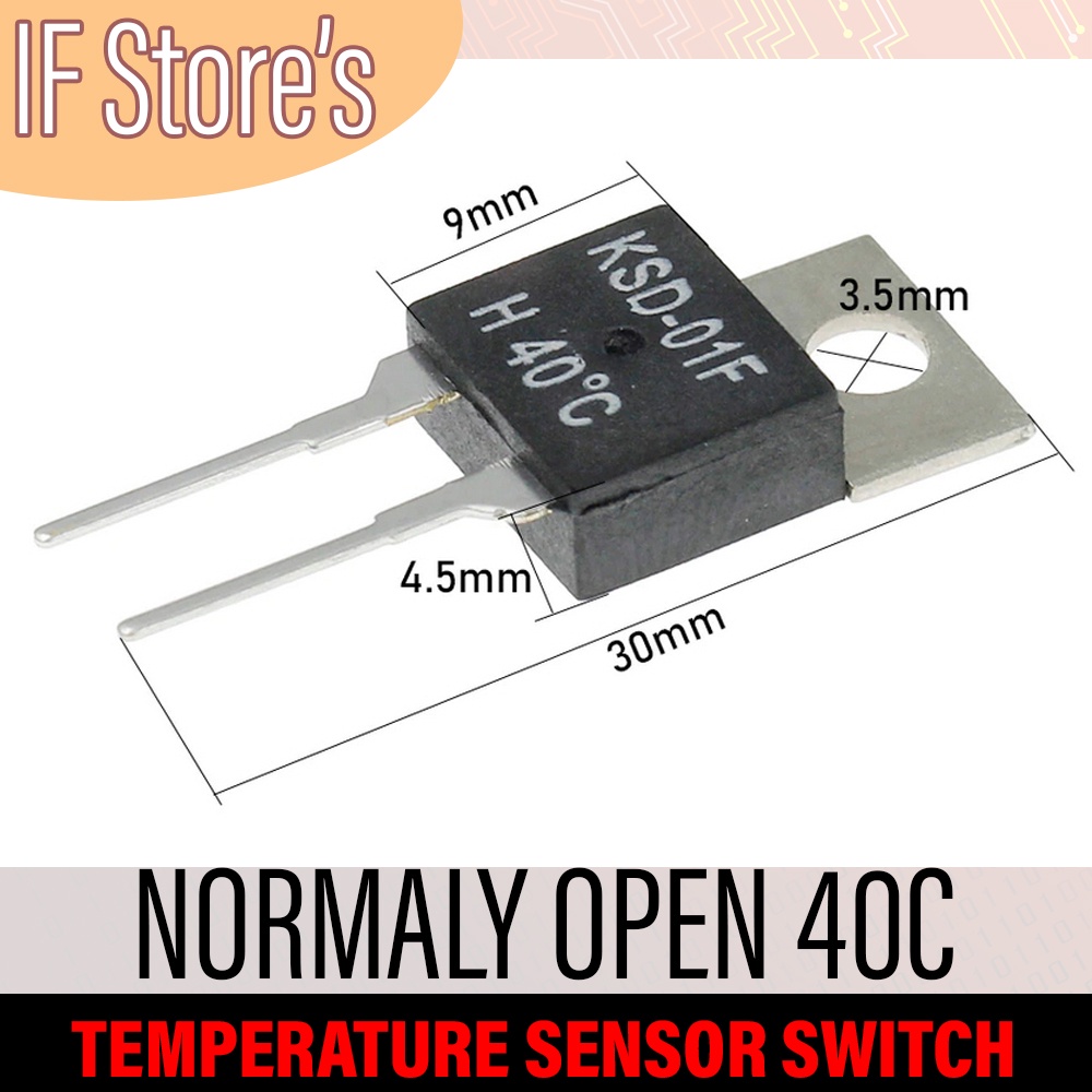 Jual KSD 01F H40C Thermal Switch Temperature Sensor Thermostat Normaly