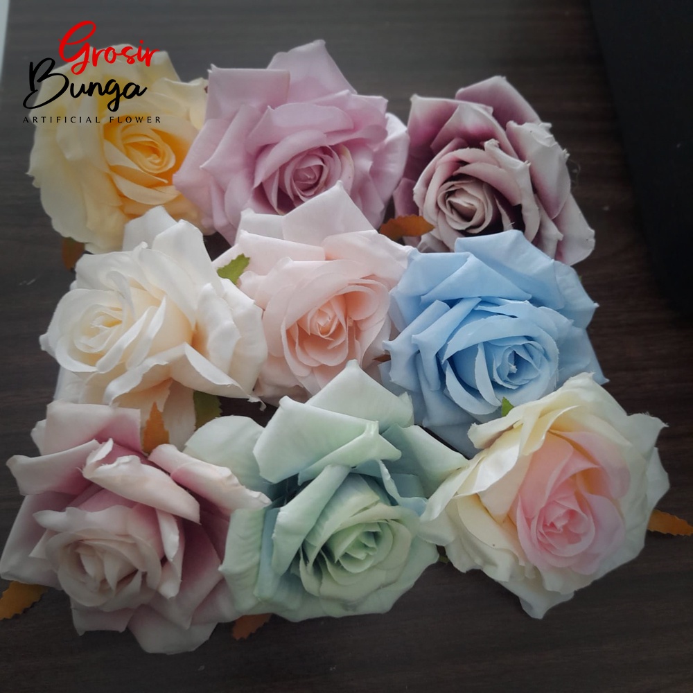 Jual Kepala REAL ROSE Kuntum Mawar Premium Diameter Bunga Kurleb 9 10