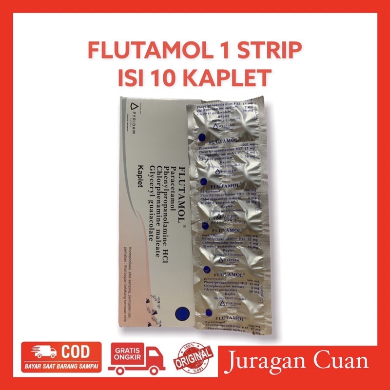 Jual Flutamol Strip Isi Kaplet Tablet Obat Flu Demam Sakit