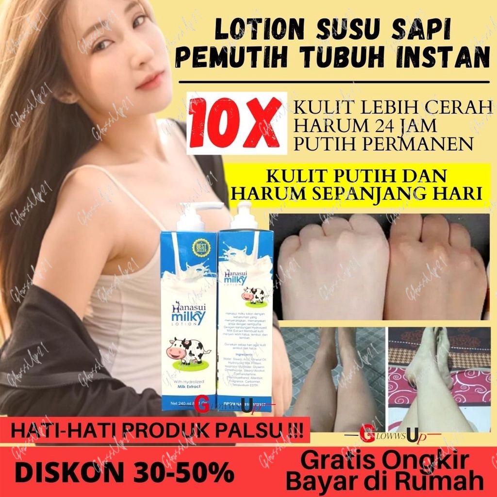 Jual Handbody Susu Sapi Pemutih Badan Permanen Lotion Pemutih Tubuh