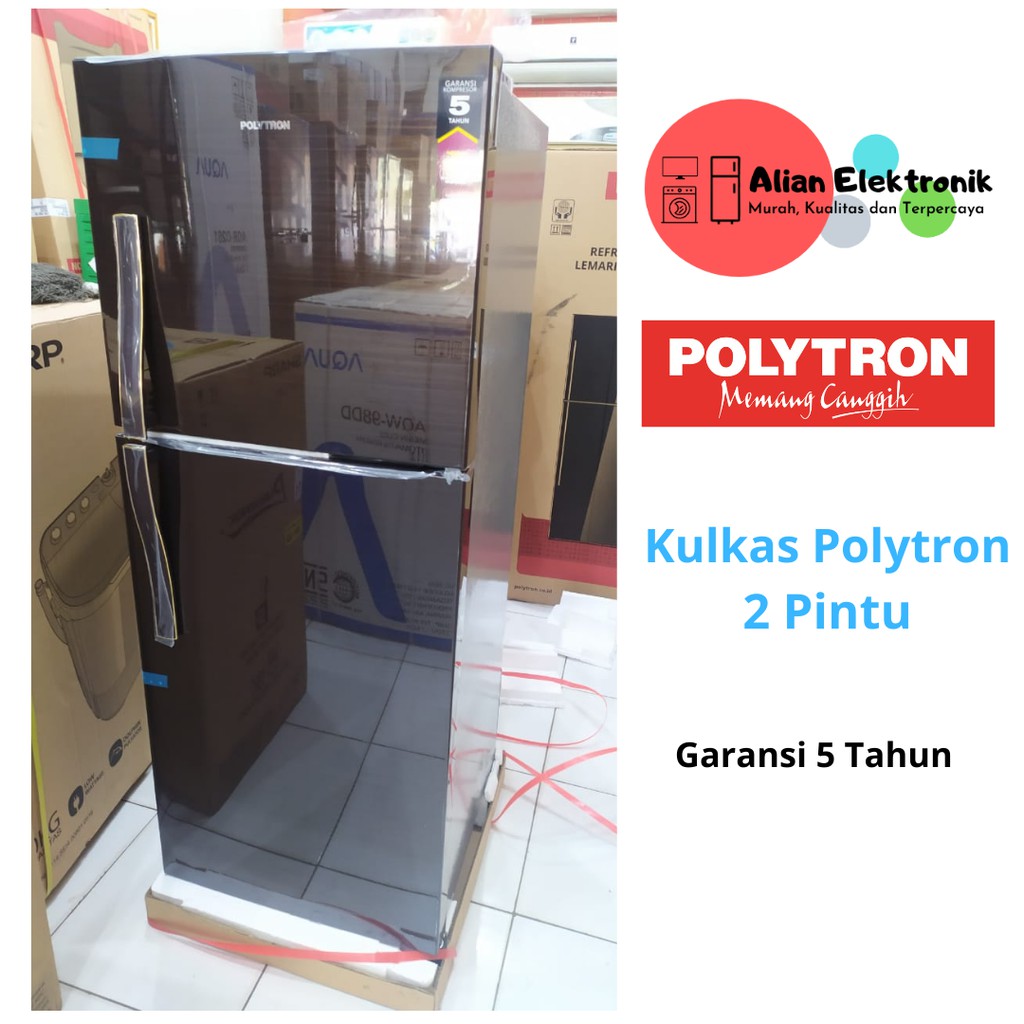 Jual Kulkas Pintu Polytron Prx Lemari Es Pintu Hitam Coklat