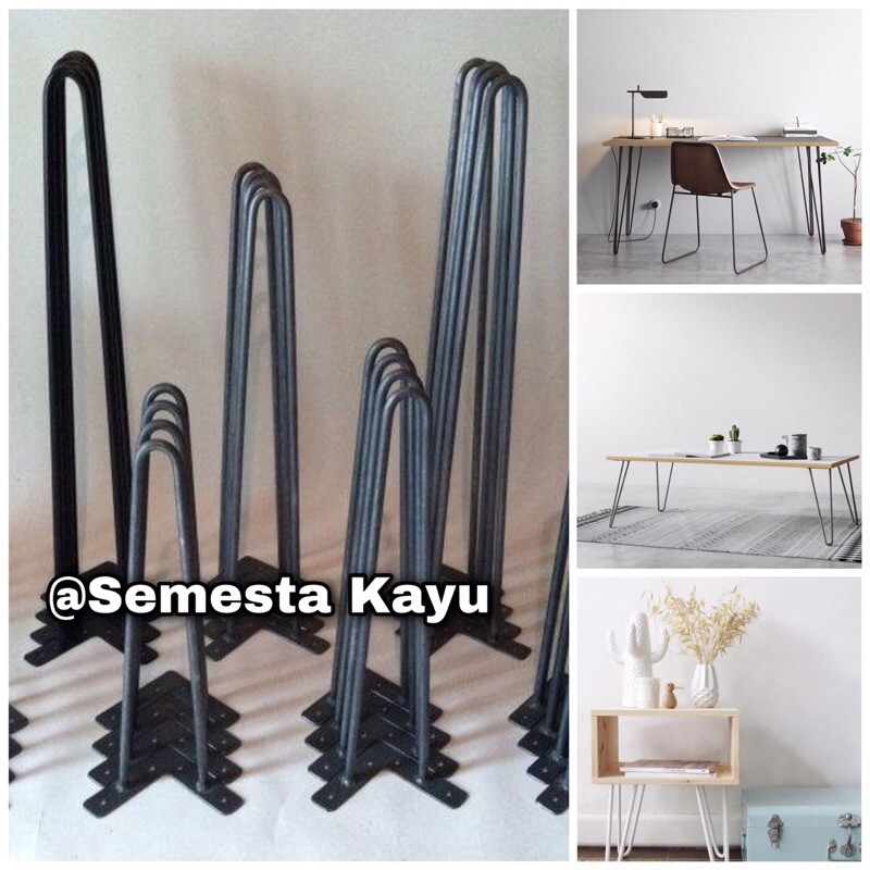 Jual Kaki Meja Besi Hairpin Leg Minimalis Ukuran 70cm Untuk Meja