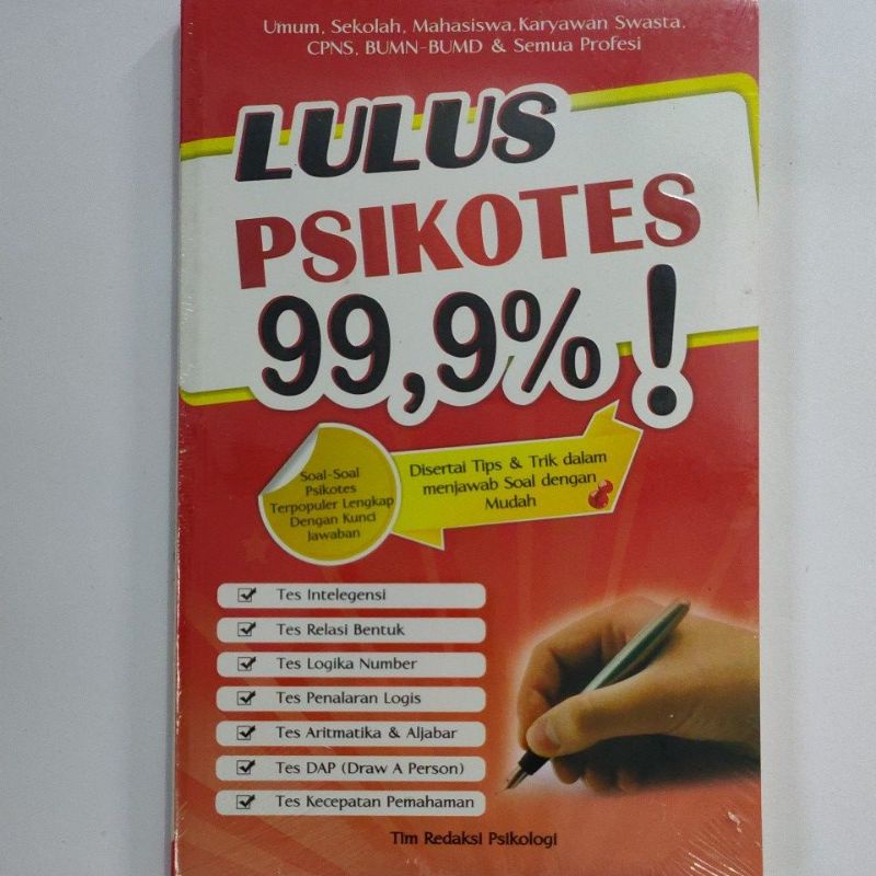 Jual Buku Psikologi Original Lulus Psikotes 99 9 Disertai Tips