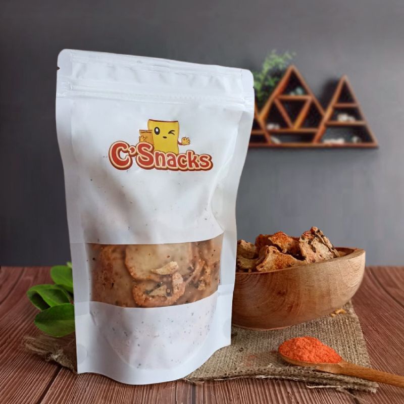 Jual Camilan Gurih Basreng Crispy Kemasan Besar Rasa Balado Daun Jeruk