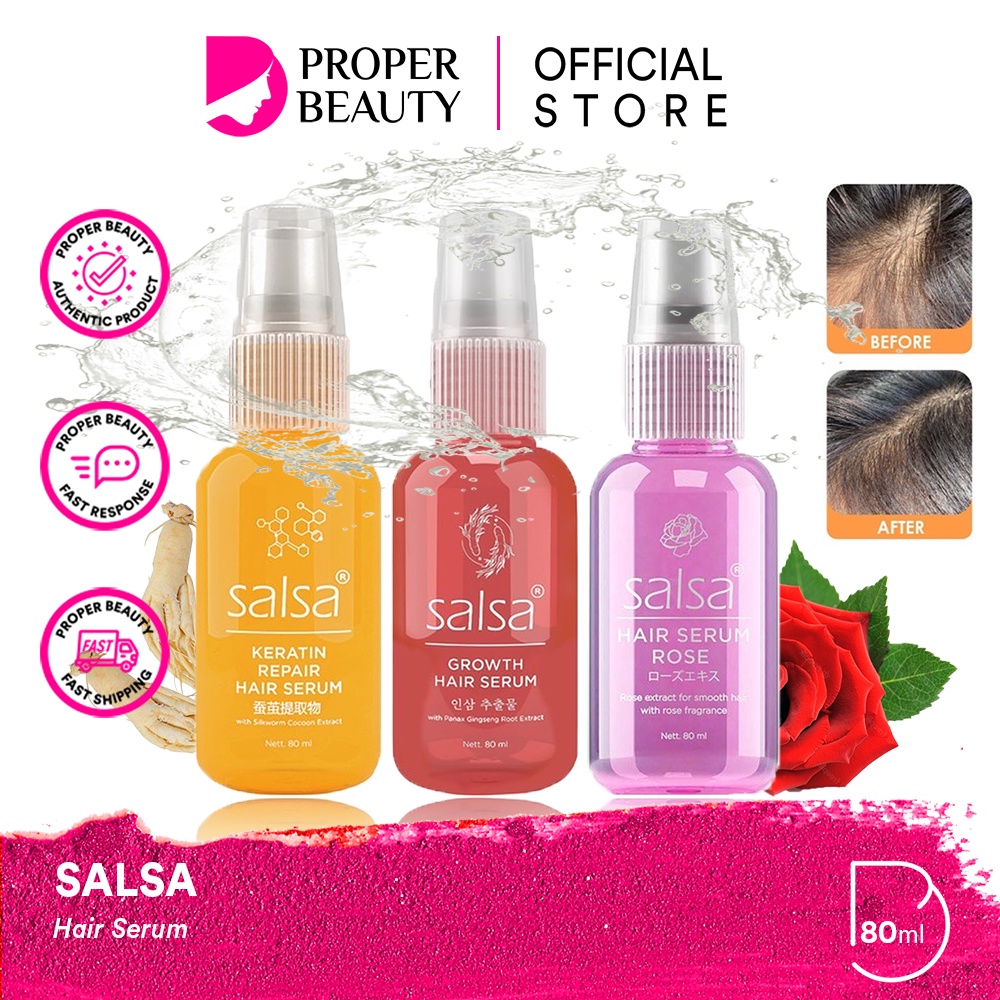 Jual SALSA Hair Serum Serum Rambut 80ml Keratin Repair Growth Rose