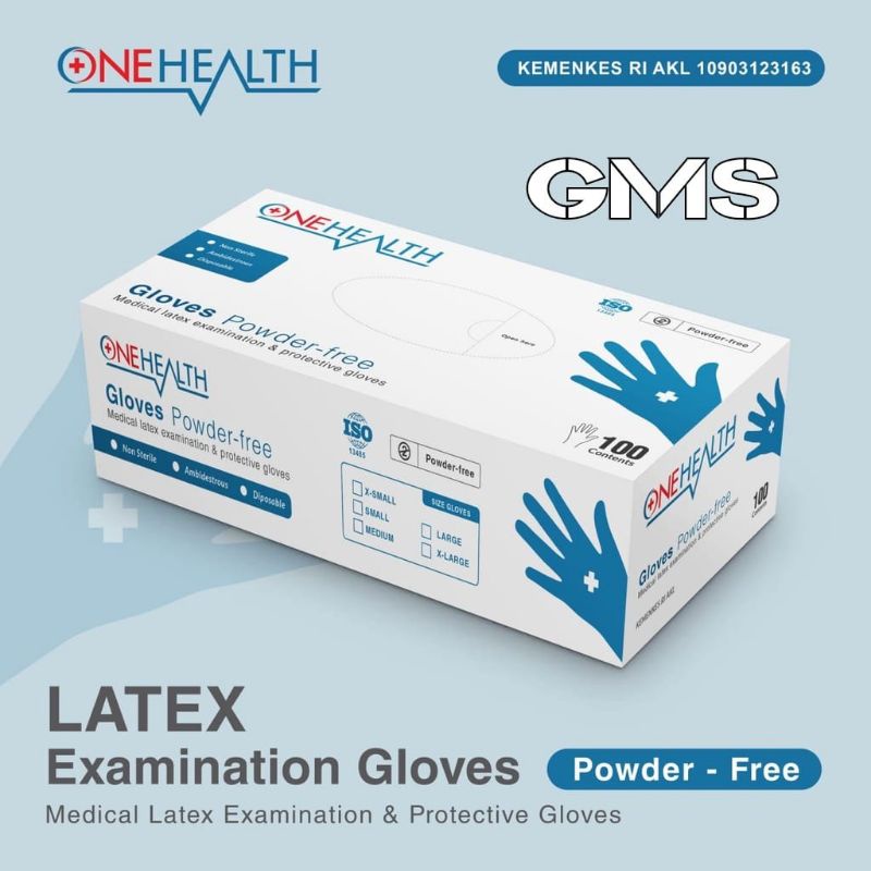 Jual Sarung Tangan Latex Powder Free Onehealth Per Box Isi Pcs