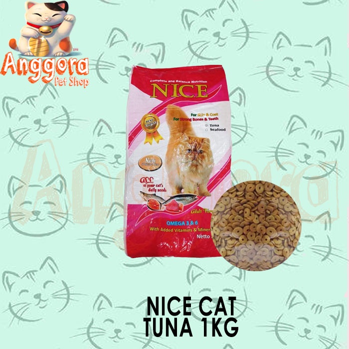 Jual Makanan Kucing Murah NICE 1kg Rasa TUNA GRAB GOSEND Shopee