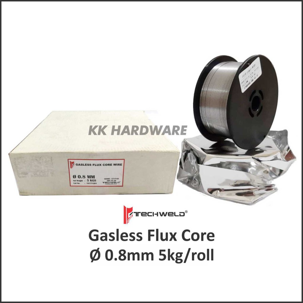 Jual Kawat Las Flux Core Gasless Wire Techweld 0 8mm 1 0mm 5 Kg Las