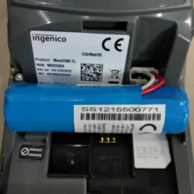 Jual Battery Mesin Edc Ingenico Move 2500 Baterai Baru Original Mesin